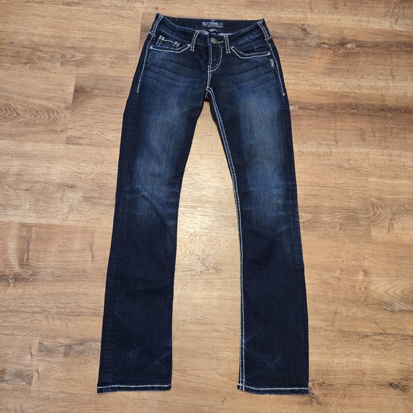 Silver Jeans Denim - Silver Jeans Women's Berkley Dark Indigo Straight-Leg Jeans 26 X 32